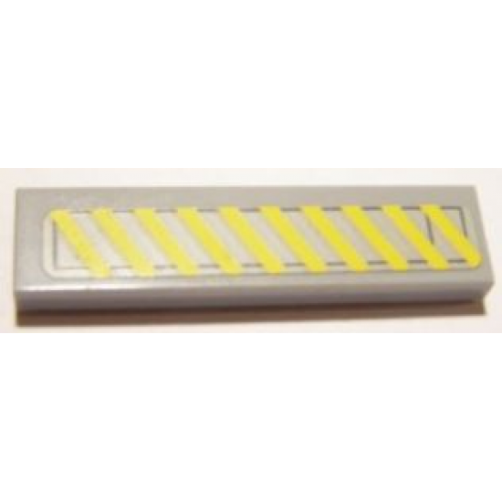 Tile 1 x 4 with 10 Yellow Stripes on Light Bluish Gray Background Pattern (Sticker) - Set 10240