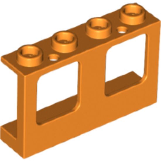 Window 1 x 4 x 2 Plane, Single Hole Top and Bottom for Glass