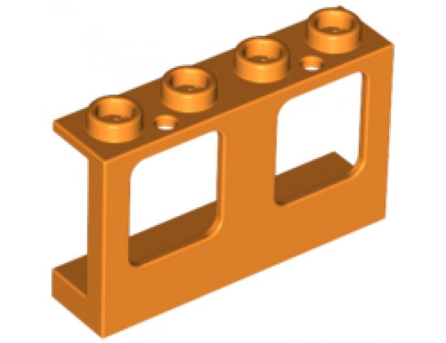 Window 1 x 4 x 2 Plane, Single Hole Top and Bottom for Glass