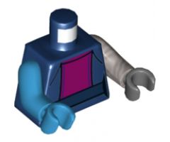 Torso Female Magenta Center Panel Pattern / Flat Silver Arm Left / Dark Azure Arm and Hand Right / Dark Bluish Gray Hand Left