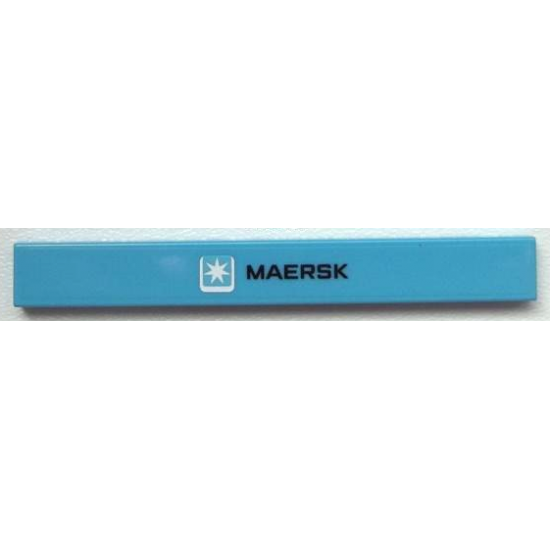 Tile 1 x 8 with Maersk Logo and Small 'MAERSK' Pattern (Sticker) - Set 10219