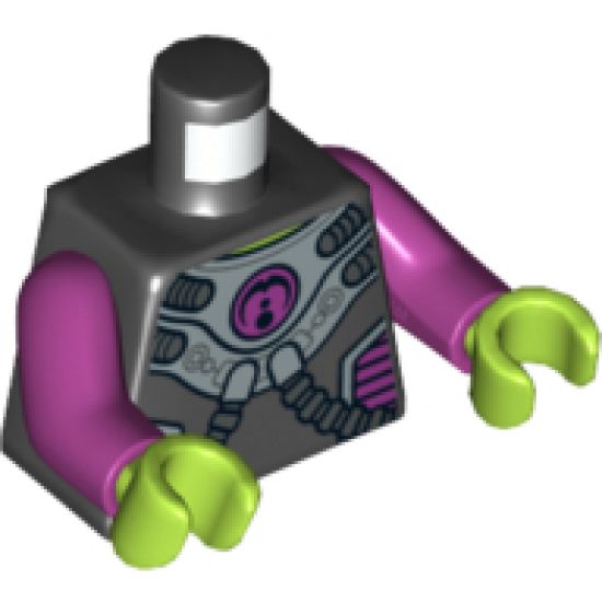 Torso Alien Conquest Alien Two Hoses Pattern / Magenta Arms / Lime Hands