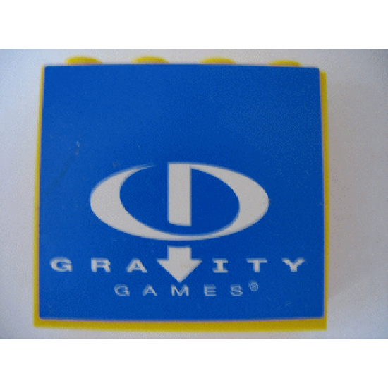 Panel 1 x 4 x 3 with Gravity Games Logo White on Blue Pattern (Sticker) - Set 3585