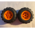 Wheel & Tire Assembly 30.4mm D. x 20mm with No Pin Holes and Reinforced Rim with Black Tire 56 x 26 Balloon (56145 / 55976)