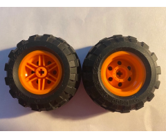 Wheel & Tire Assembly 30.4mm D. x 20mm with No Pin Holes and Reinforced Rim with Black Tire 56 x 26 Balloon (56145 / 55976)