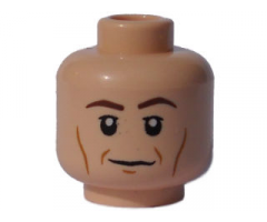 Minifigure, Head Male Vertical Cheek Lines, White Pupils Pattern (HP Stan Shunpike) - Blocked Open Stud