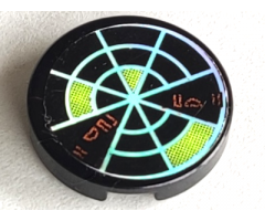 Tile, Round 2 x 2 with Holographic Radar Type 3 Pattern (Sticker) - Sets 7645 / 7646