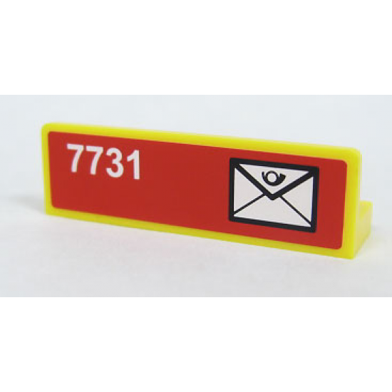 Panel 1 x 4 x 1 with Mail Envelope and '7731' on Left Side Pattern (Sticker) - Set 7731