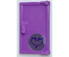 Door 1 x 2 x 3 with Vertical Handle, Mold for Tabless Frames with Heart Pattern (Sticker) - Set 40307