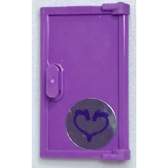 Door 1 x 2 x 3 with Vertical Handle, Mold for Tabless Frames with Heart Pattern (Sticker) - Set 40307