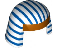 Minifigure, Headgear Nemes with Gold Trim and Blue Stripes Pattern