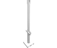 Boat Mast 2 x 2 x 9 2/3 Bar with Slot on Top and 2 Finger Hinge on Two Sides