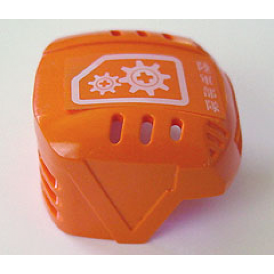 Sports Hockey Helmet with 2 White Gears Pattern (Sticker) - Set 7708