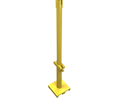 Boat Mast 2 x 2 x 9 2/3 Bar with Slot on Top and 2 Finger Hinge on Two Sides