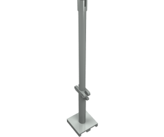 Boat Mast 2 x 2 x 9 2/3 Bar with Slot on Top and 2 Finger Hinge on Two Sides