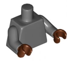Torso Plain / Dark Bluish Gray Arms / Reddish Brown Hands