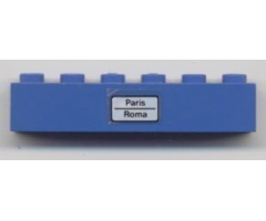 Brick 1 x 6 with 'Paris - Roma' Pattern (Sticker) - Set 7715