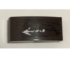 Slope, Curved 2 x 1 with Metal Plates, White Arrow and Scratches Pattern Model Right Side (Sticker) - Set 70228