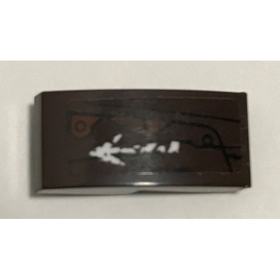 Slope, Curved 2 x 1 with Metal Plates, White Arrow and Scratches Pattern Model Right Side (Sticker) - Set 70228