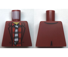 Torso Jacket with Red Striped Undershirt and Black and White Tie Pattern