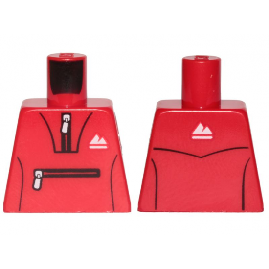 Torso Tracksuit with White Zippers and Mountain Logo Pattern