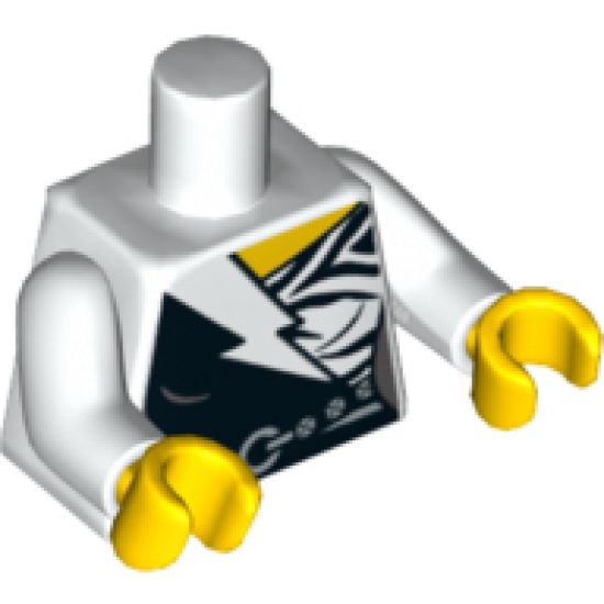 Torso Metallic Silver Medallion with Dollar Sign Pattern / Yellow Arms / Yellow Hands