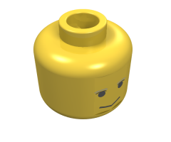 Minifigure, Head Dual Sided Alien with SW Gray Eyebrows / Implant Pattern (Lobot) - Blocked Open Stud