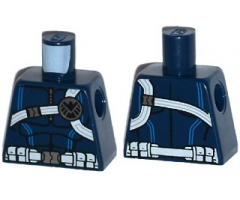 Torso Muscles Outline with Black and Silver SHIELD Logo on White Harness Straps and Utility Belt Pattern