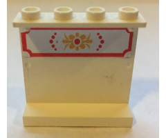 Panel 1 x 4 x 3 - Hollow Studs with Bed Decoration Pattern (Sticker) - Set 7586