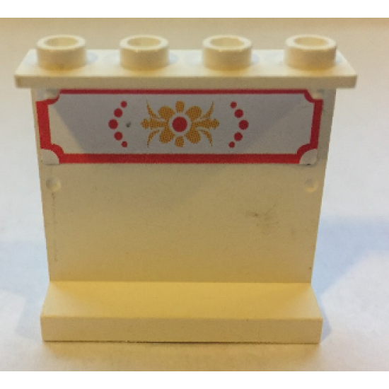 Panel 1 x 4 x 3 - Hollow Studs with Bed Decoration Pattern (Sticker) - Set 7586