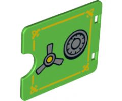 Duplo, Building Door / Window Pane 1 x 4 x 3 with Semi Oval Cutout and Safe Pattern