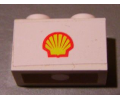 Brick 1 x 2 with Shell Logo Small Pattern (Sticker) - Set 7813