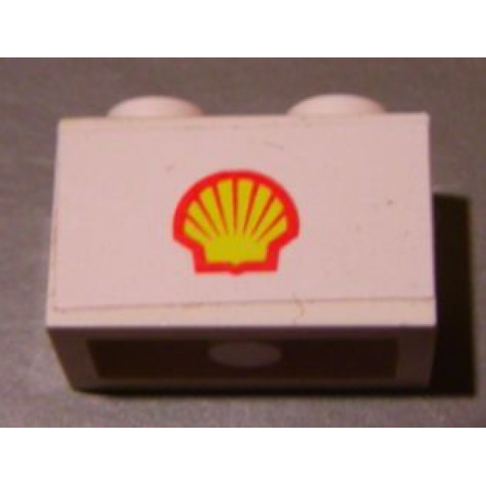 Brick 1 x 2 with Shell Logo Small Pattern (Sticker) - Set 7813