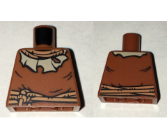 Torso Batman Nougat Rope Neck and Belt, Tan Tattered Collar Pattern