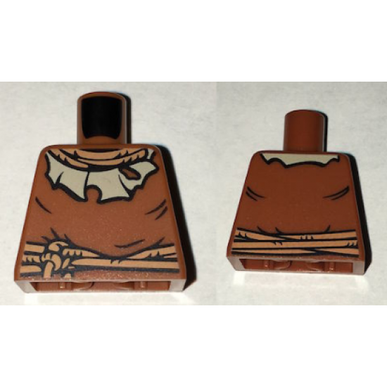 Torso Batman Nougat Rope Neck and Belt, Tan Tattered Collar Pattern