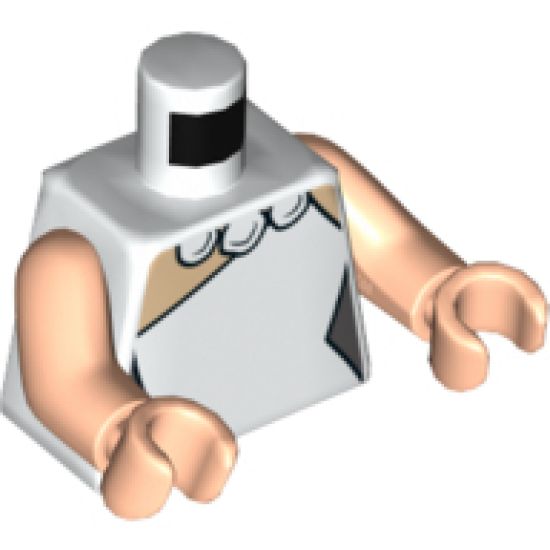 Torso Female Outline, Dress and Stone Necklace Pattern (Wilma Flintstone) / Light Nougat Arms / Light Nougat Hands