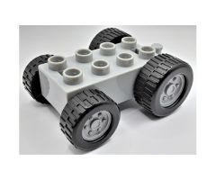 Duplo, Vehicle Car Base 2 x 4 Tractor with Front and Rear Wheels