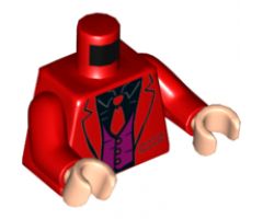 Torso Jacket, Black Shirt, Red Tie, Magenta Vest Pattern / Red Arms / Light Nougat Hands