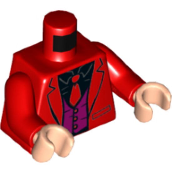 Torso Jacket, Black Shirt, Red Tie, Magenta Vest Pattern / Red Arms / Light Nougat Hands