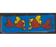 Brick 2 x 4 with Two Fish Pattern (Sticker) - Set 4165