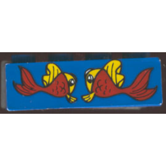 Brick 2 x 4 with Two Fish Pattern (Sticker) - Set 4165