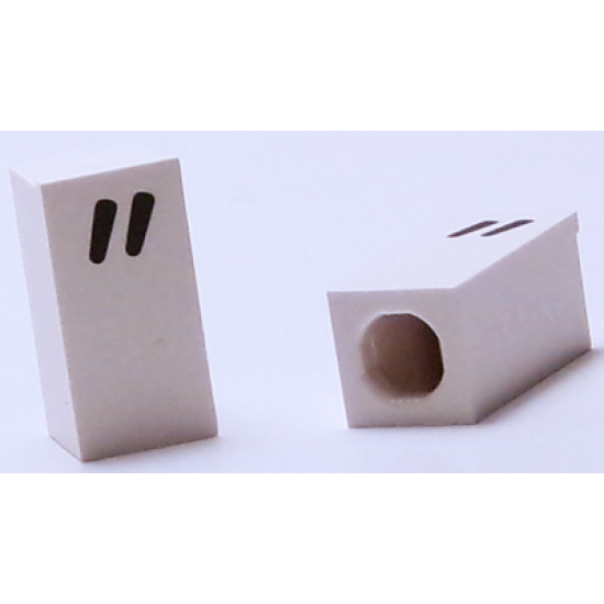 Tile, Modified 1 x 2 x 5/6 with Stud Hole in End and Black '