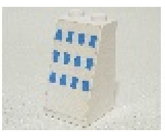 Slope 75 2 x 2 x 3 - Hollow Studs with 12 Blue Rectangles (Ferry Windows) Pattern (Sticker) - Set 1656-2