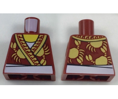 Torso Robe with Ornate Gold Trim, Crabs and White Apron Pattern