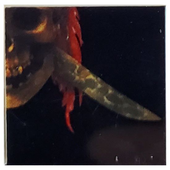 Tile 2 x 2 with Sword Blade Pointing Right and Half Skull Pattern
