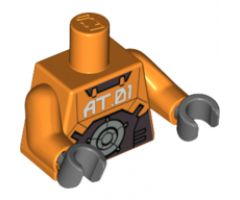 Torso Exo-Force with 'AT.01' Pattern / Orange Arms / Dark Bluish Gray Hands