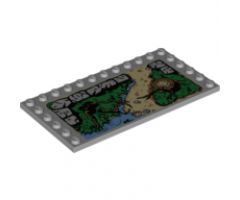 Tile, Modified 6 x 12 with Studs on Edges with Stone Foundation and Tree Stump Pattern (21205)