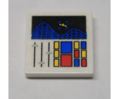 Tile 2 x 2 with Computer Screen Radar Control Pattern (Sticker) - Set 10192