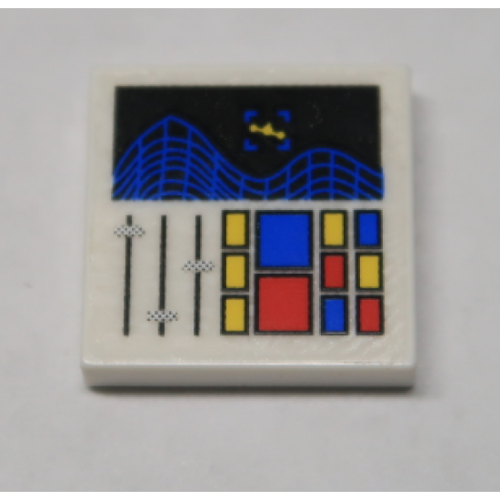 Tile 2 x 2 with Computer Screen Radar Control Pattern (Sticker) - Set 10192