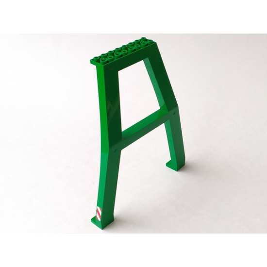 Support Crane Stand Double - No Studs on Cross-Brace with Red and White Danger Stripes on Both Sides Pattern (Stickers) – Set 7939